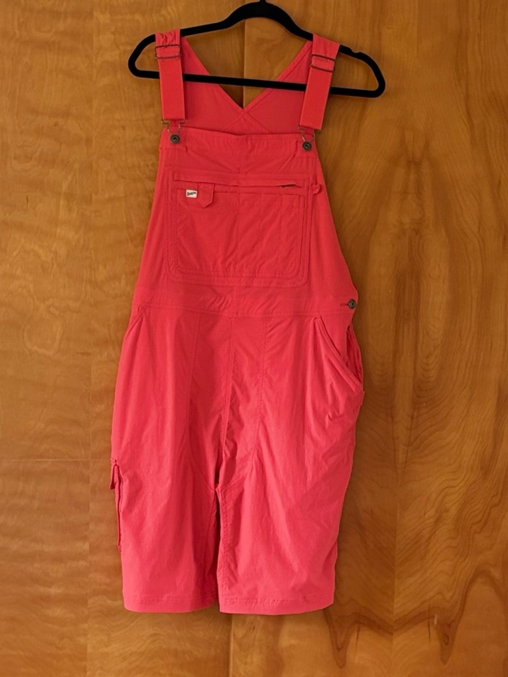 DULUTH TRADING CO. Women’s Heirloom Gardening Short Overalls XL color Coral